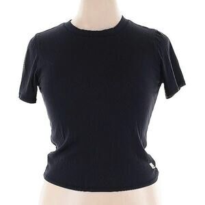 Vuori Pose Fitted Tee Top Ribbed Black Shirt Crewneck Modal Sustainable Stretch
